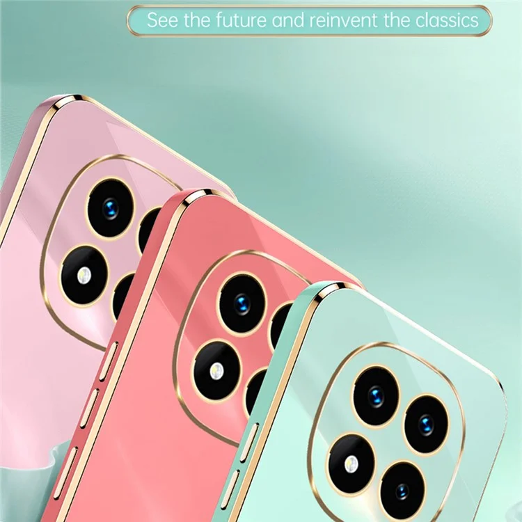 XINLI Para Xiaomi Redmi Note 14 Pro 4G Capa TPU Capa de Telefone com Moldura Eletrolítica - Ciano