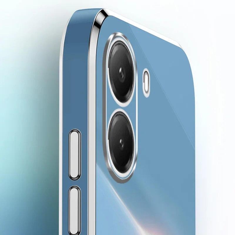 XINLI For Xiaomi Poco X7 Pro 5G Case TPU Phone Cover with Electroplating Frame - Cyan