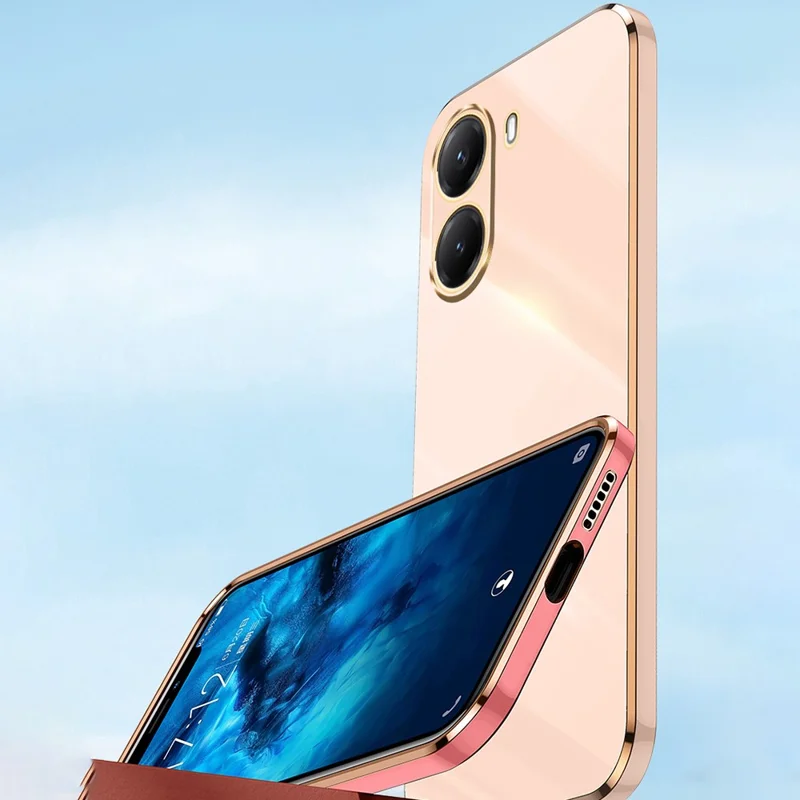 XINLI For Xiaomi Poco X7 Pro 5G Case TPU Phone Cover with Electroplating Frame - Cyan