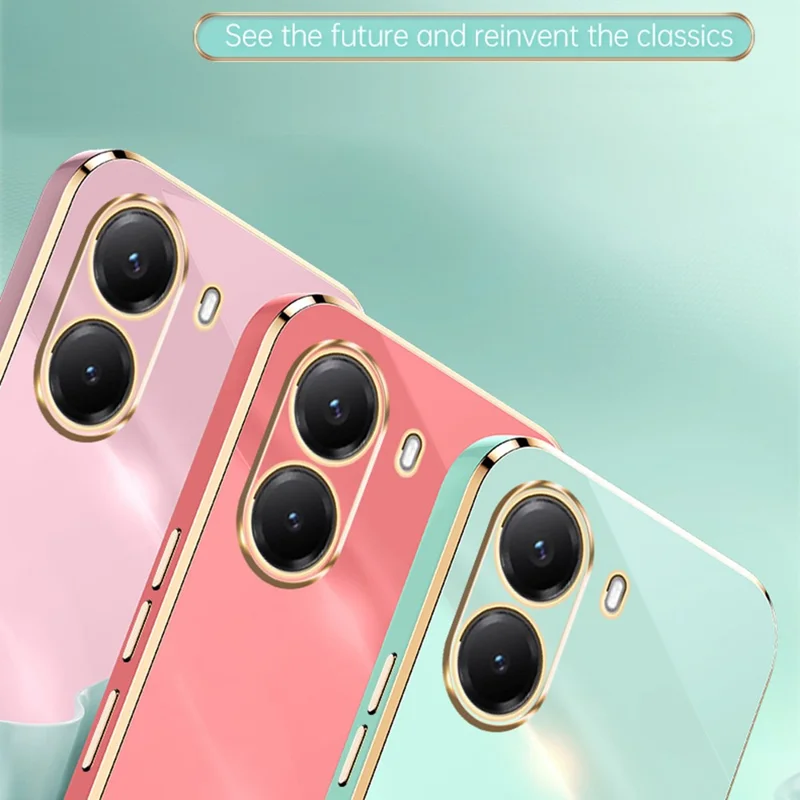 XINLI For Xiaomi Poco X7 Pro 5G Case TPU Phone Cover with Electroplating Frame - Cyan