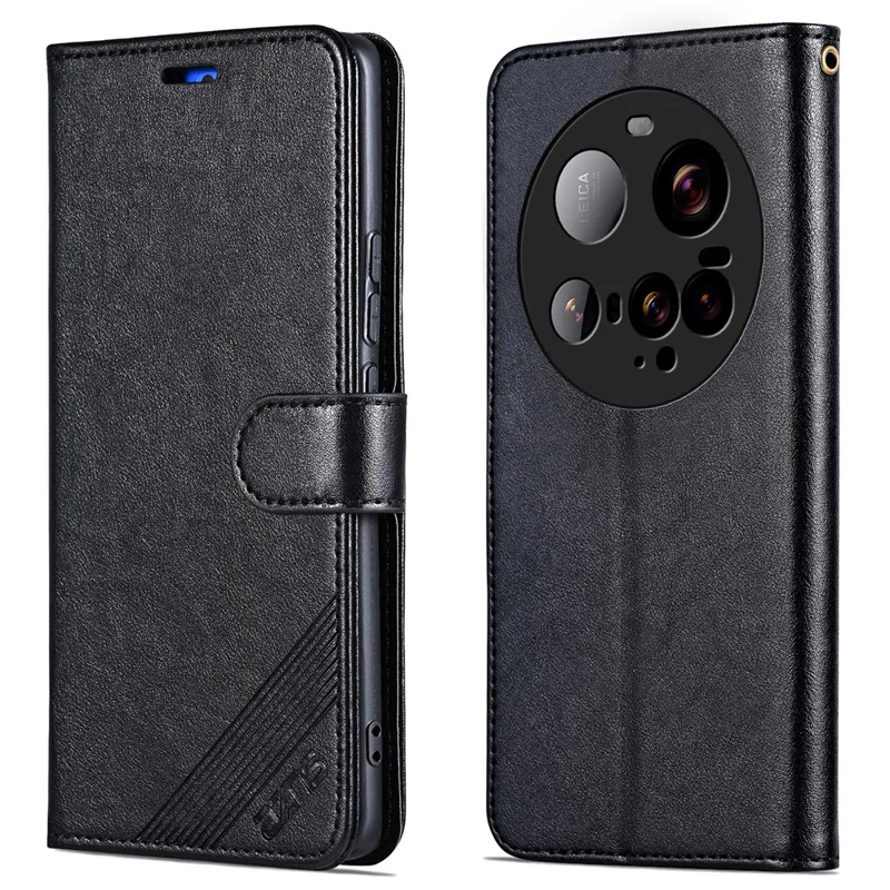 AZNS For Xiaomi 15 Ultra Case Anti-Scratch PU Leather Stand Wallet Phone Cover - Black