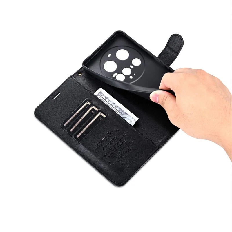 AZNS For Xiaomi 15 Ultra Case Anti-Scratch PU Leather Stand Wallet Phone Cover - Black