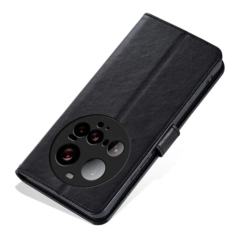 AZNS For Xiaomi 15 Ultra Case Anti-Scratch PU Leather Stand Wallet Phone Cover - Black