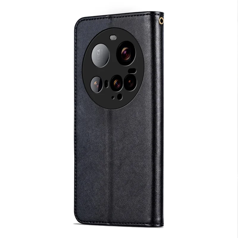AZNS For Xiaomi 15 Ultra Case Anti-Scratch PU Leather Stand Wallet Phone Cover - Black