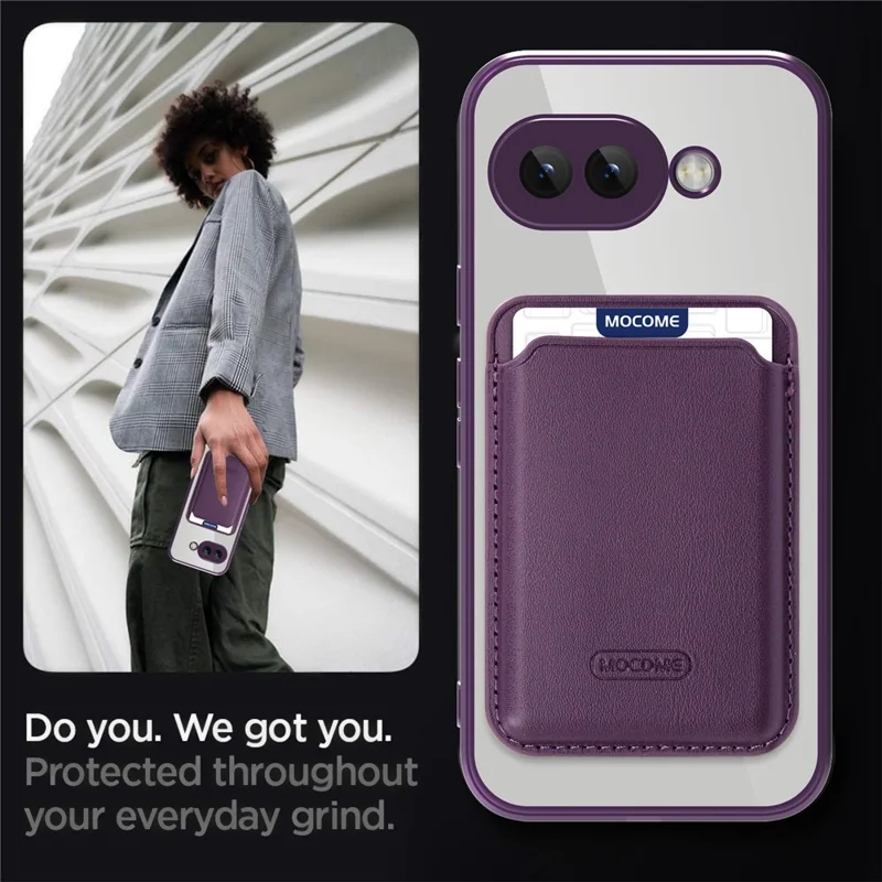 Fodral för Google Pixel 9a Kompatibel med MagSafe TPU + PC mobilskal med kortficka - Lila