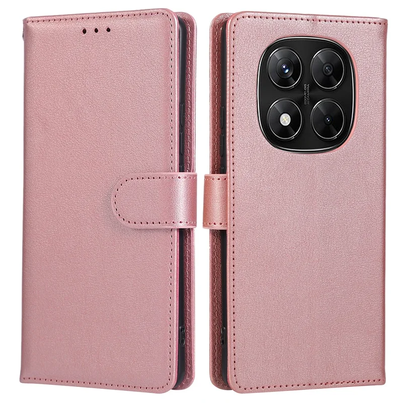 Phone Case For Xiaomi Redmi Note 14 Pro 5G / Note 14 Pro+ 5G / Poco X7 5G Wallet Stand View PU Leather Cover - Rose Gold