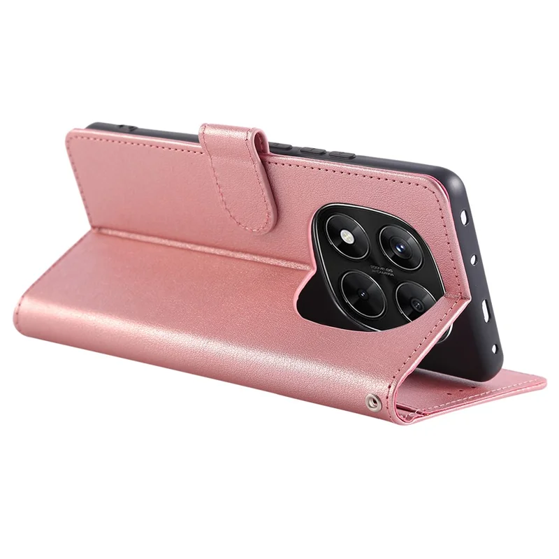 Phone Case For Xiaomi Redmi Note 14 Pro 5G / Note 14 Pro+ 5G / Poco X7 5G Wallet Stand View PU Leather Cover - Rose Gold