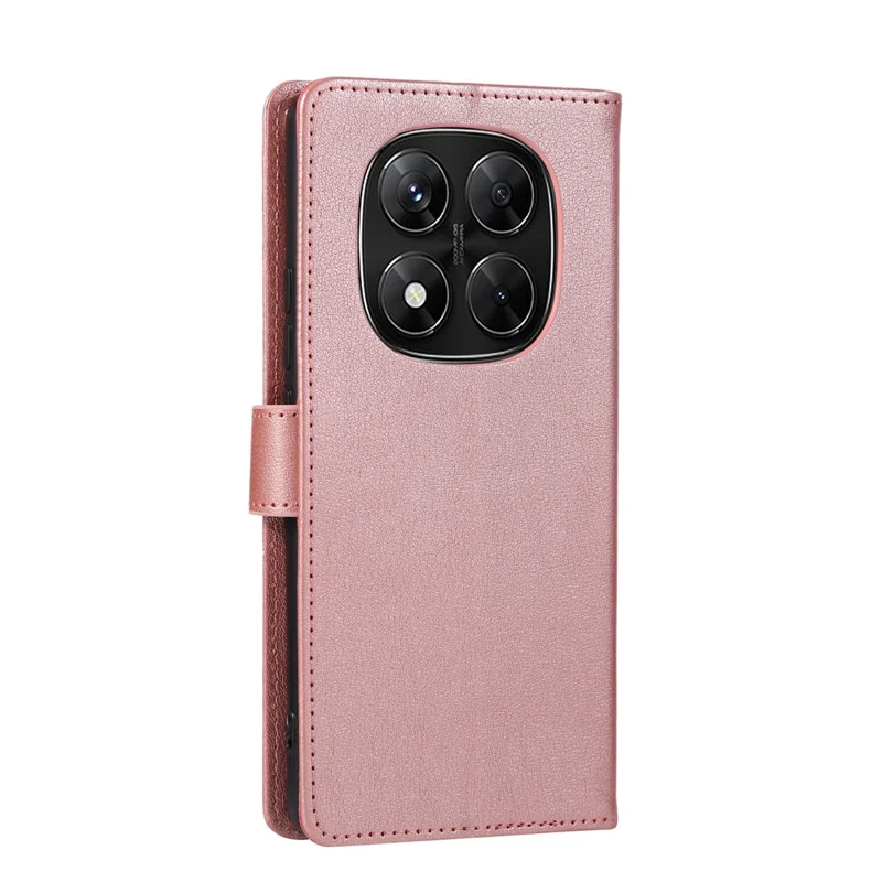 Phone Case For Xiaomi Redmi Note 14 Pro 5G / Note 14 Pro+ 5G / Poco X7 5G Wallet Stand View PU Leather Cover - Rose Gold