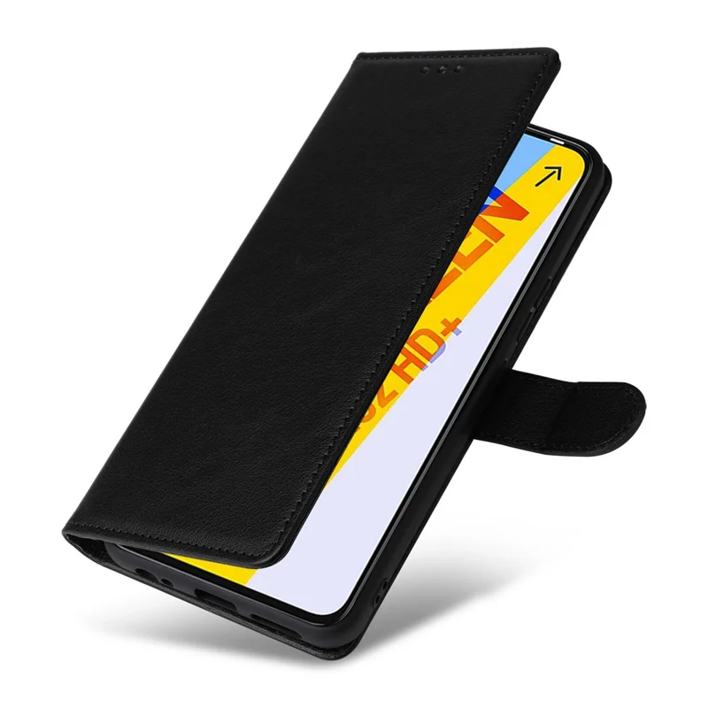 Für Infinix Smart 6 Plus (Indien) 4G Hülle Brieftasche Ständer Blickschutz PU-Leder Handyhülle - Schwarz