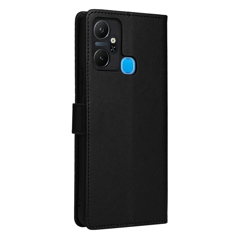 Für Infinix Smart 6 Plus (Indien) 4G Hülle Brieftasche Ständer Blickschutz PU-Leder Handyhülle - Schwarz
