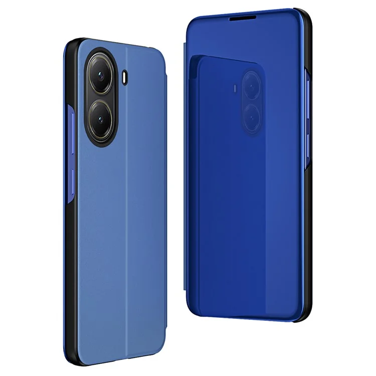 Para Xiaomi Poco X7 Pro 5G / Redmi Turbo 4 5G Capa Vista Janela Suporte Couro Flip Phone - Azul Céu