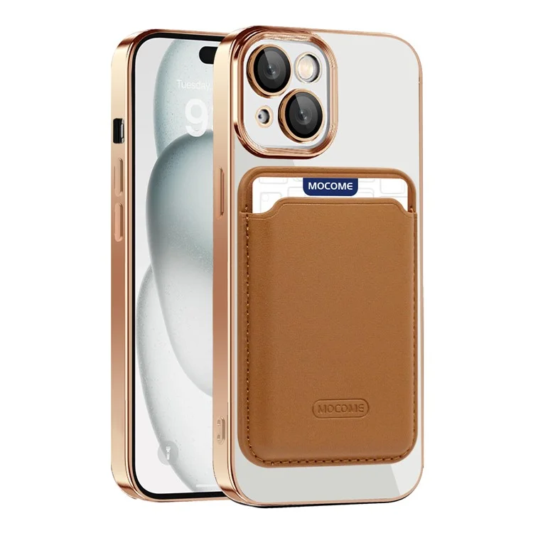 For iPhone 15 Case Compatible with MagSafe TPU + PC Mobile Cover with Card Bag - Blackish Green