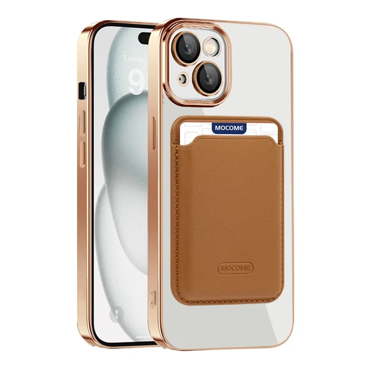 For iPhone 15 Plus Case Compatible with MagSafe TPU + PC Mobile Cover with Card Bag - Blackish Green