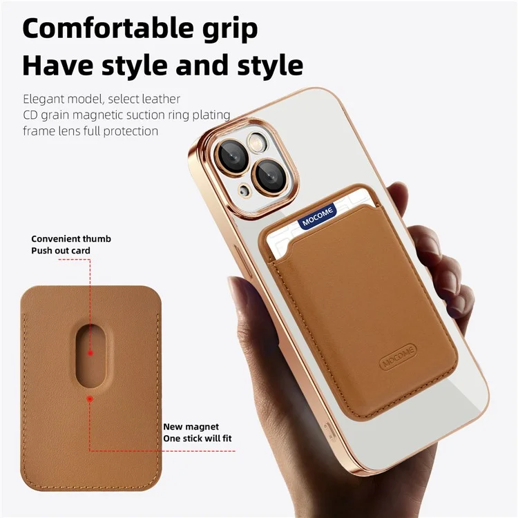 For iPhone 15 Plus Case Compatible with MagSafe TPU + PC Mobile Cover with Card Bag - Blackish Green