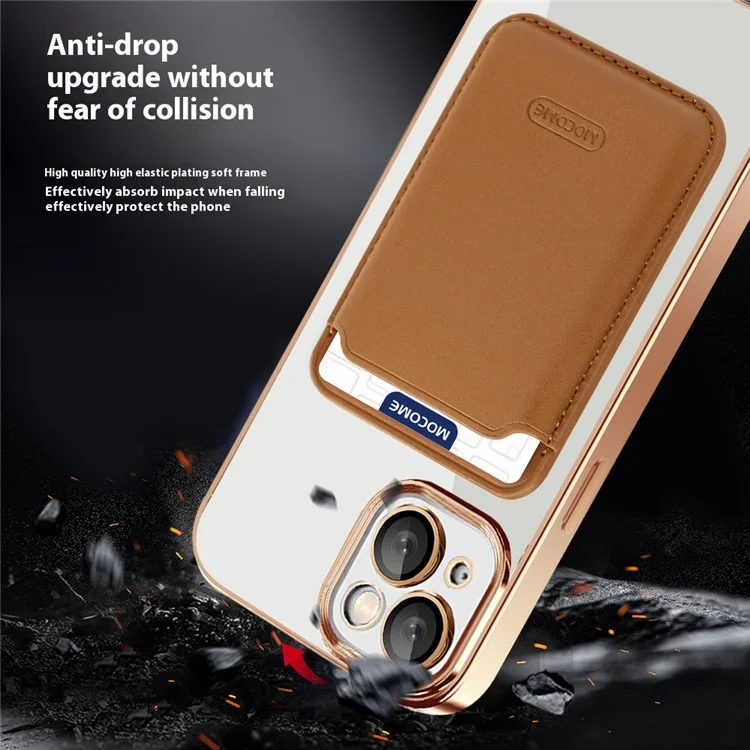 For iPhone 15 Plus Case Compatible with MagSafe TPU + PC Mobile Cover with Card Bag - Blackish Green