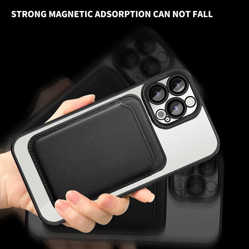 For iPhone 15 Pro Case Compatible with MagSafe TPU + PC Mobile Cover with Card Bag - Sapphire