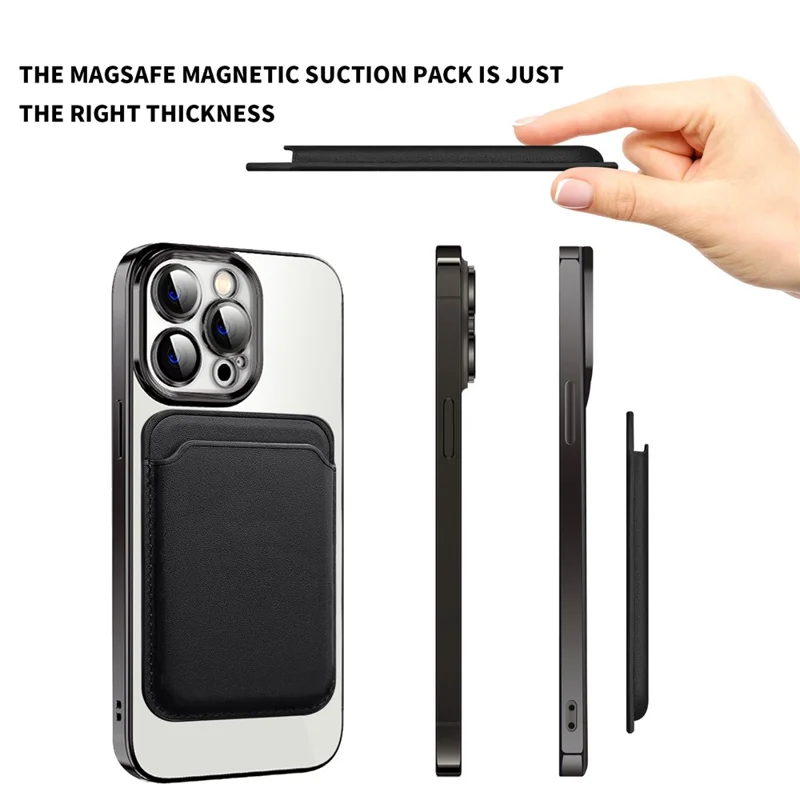 For iPhone 15 Pro Case Compatible with MagSafe TPU + PC Mobile Cover with Card Bag - Sapphire