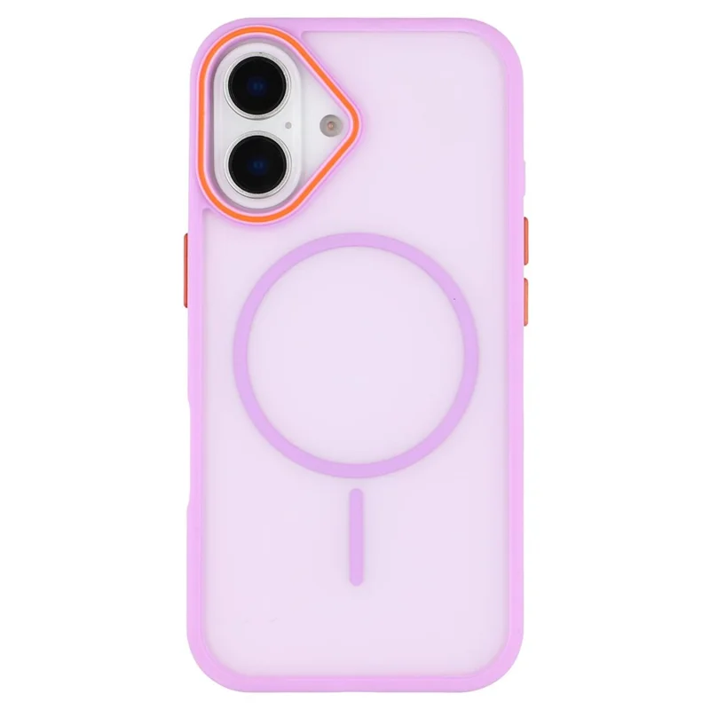 For iPhone 16 Plus Magnetic Case Skin Touch TPU + PC Phone Back Cover - Purple