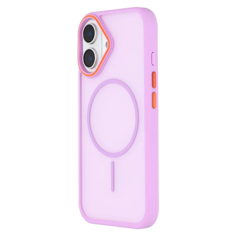 For iPhone 16 Plus Magnetic Case Skin Touch TPU + PC Phone Back Cover - Purple