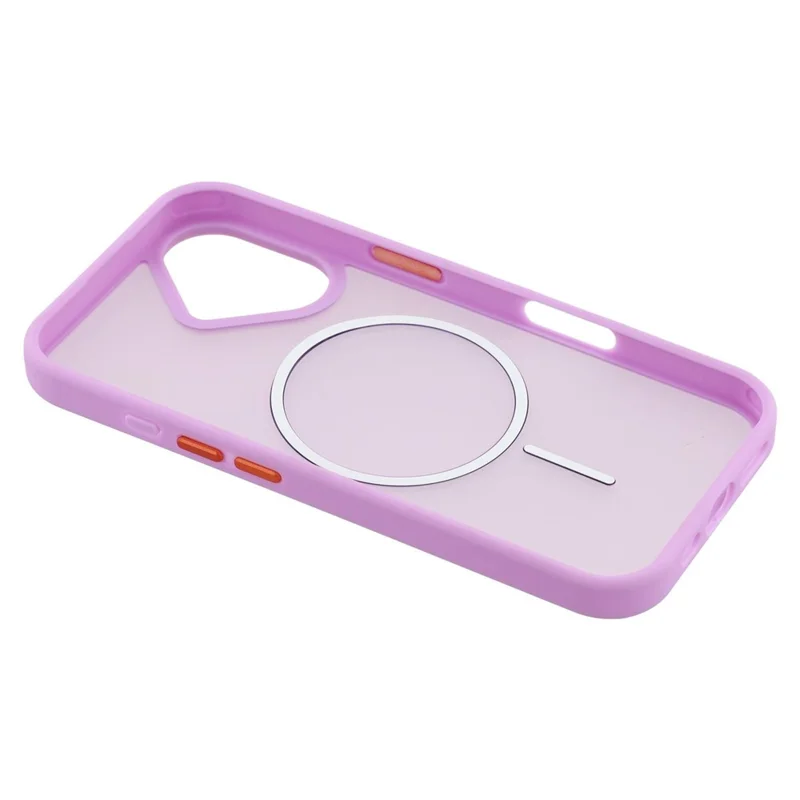 For iPhone 16 Plus Magnetic Case Skin Touch TPU + PC Phone Back Cover - Purple
