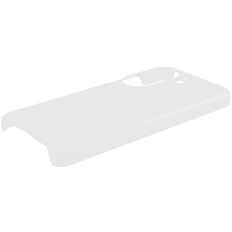 Pour Asus Zenfone 9 5G Glossy Rubberized Mobile Everyday Case Hard PC Shockproof Defender Phone Cover - Blanc