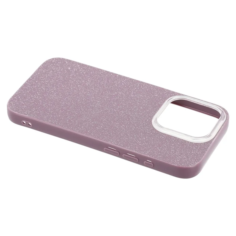 For iPhone 15 Pro Case IMD Glitter TPU Phone Cover Large Camera Cutout - Purple
