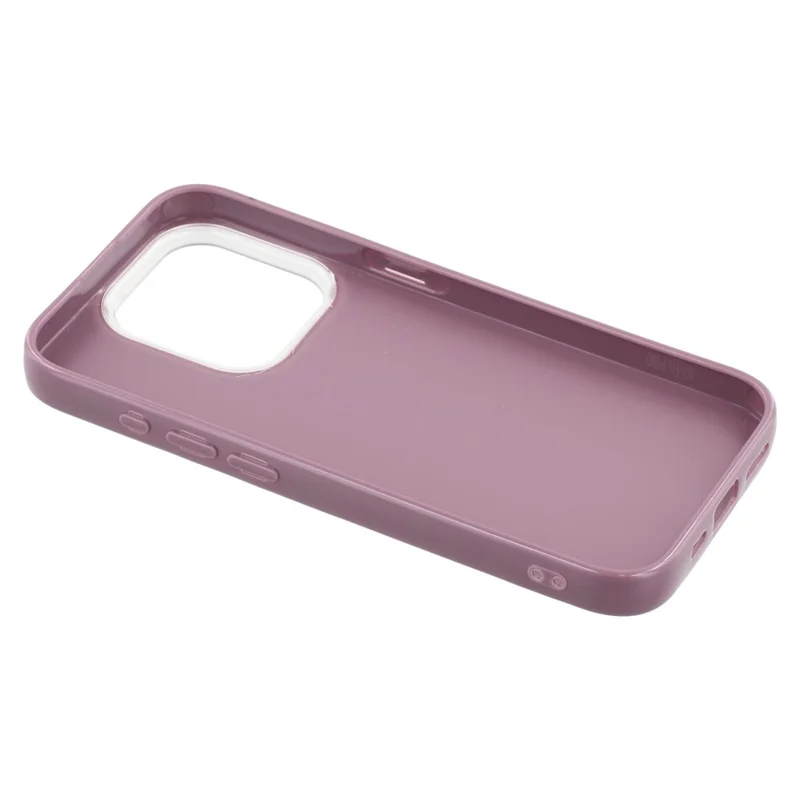 For iPhone 15 Pro Case IMD Glitter TPU Phone Cover Large Camera Cutout - Purple