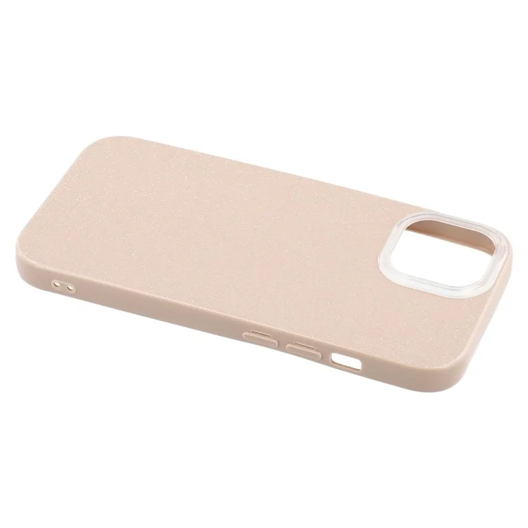 For iPhone 15 Case IMD Glitter TPU Phone Cover Large Camera Cutout - Brown
