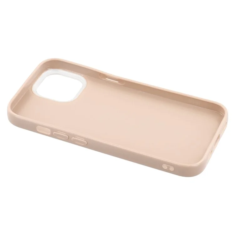 For iPhone 15 Case IMD Glitter TPU Phone Cover Large Camera Cutout - Brown