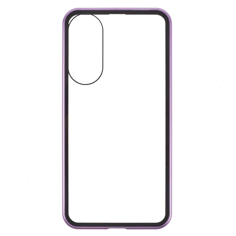 For Samsung Galaxy S25 Edge Full Body Case Magnetic Tempered Glass Double-Sided Phone Case - Purple