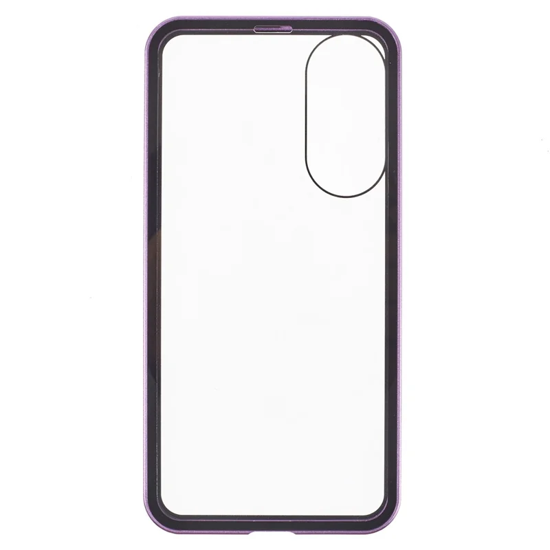 For Samsung Galaxy S25 Edge Full Body Case Magnetic Tempered Glass Double-Sided Phone Case - Purple