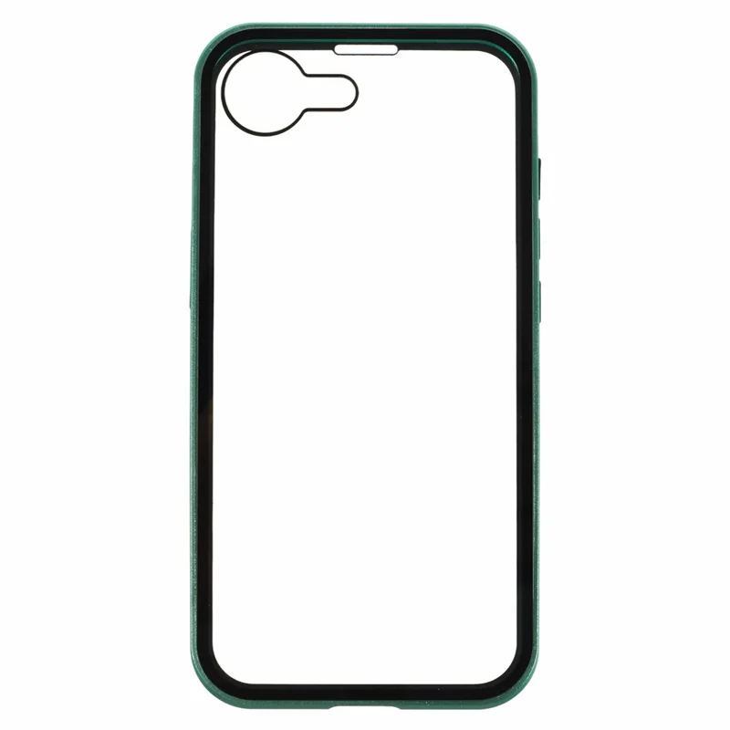 For iPhone 17e / 16e Full Body Case Magnetic Tempered Glass Double-Sided Phone Case - Green
