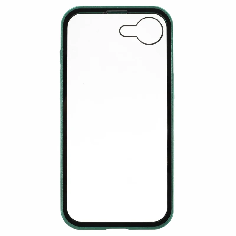 For iPhone 17e / 16e Full Body Case Magnetic Tempered Glass Double-Sided Phone Case - Green