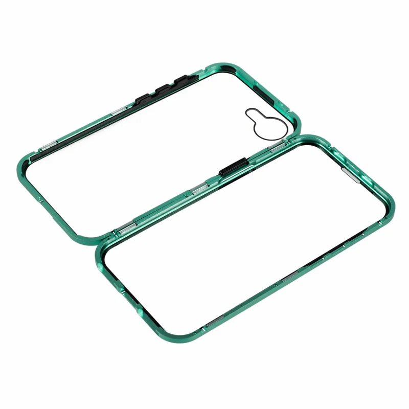 For iPhone 17e / 16e Full Body Case Magnetic Tempered Glass Double-Sided Phone Case - Green