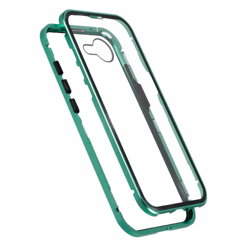 For iPhone 17e / 16e Full Body Case Magnetic Tempered Glass Double-Sided Phone Case - Green