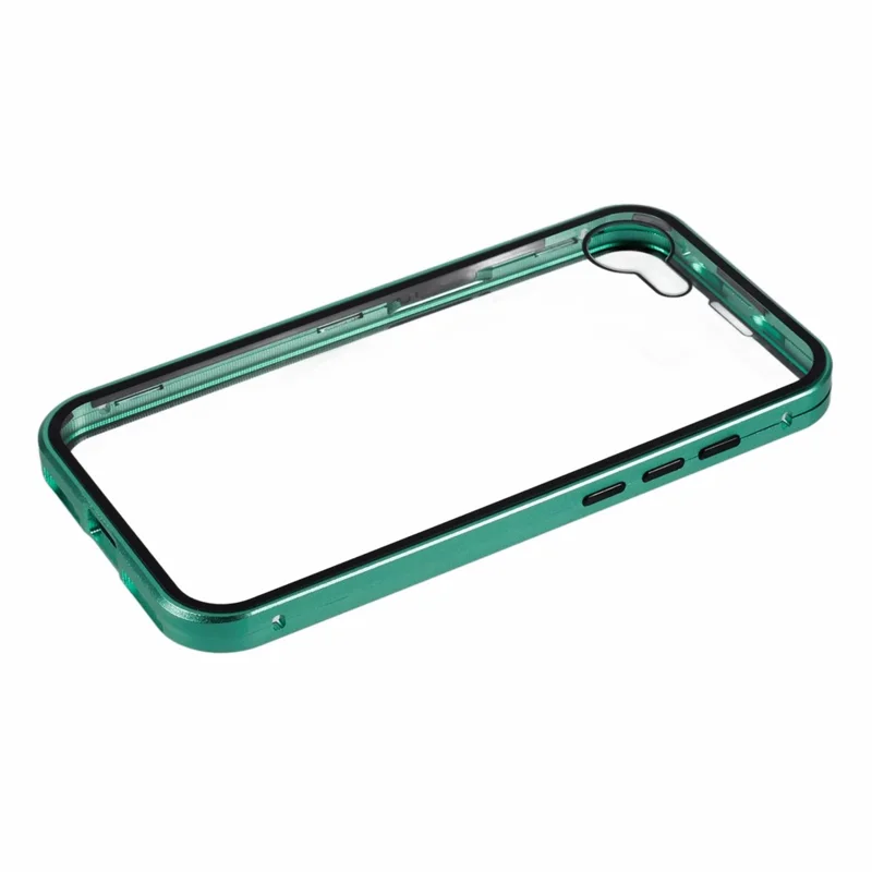 For iPhone 17e / 16e Full Body Case Magnetic Tempered Glass Double-Sided Phone Case - Green