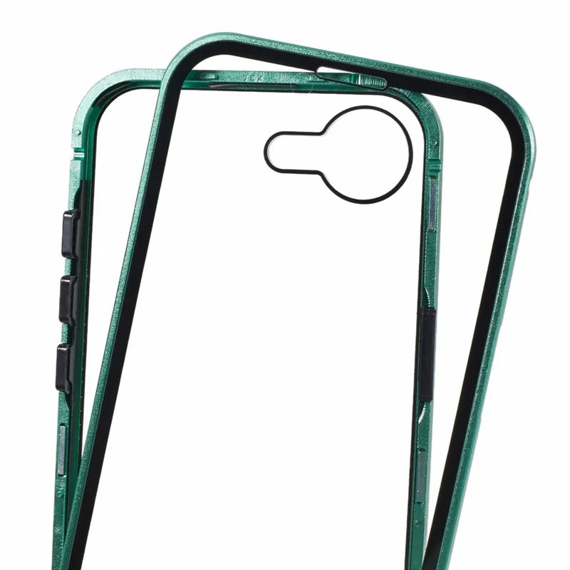 For iPhone 17e / 16e Full Body Case Magnetic Tempered Glass Double-Sided Phone Case - Green