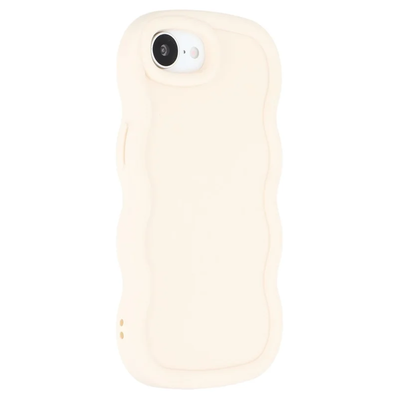 For iPhone 16e Case TPU Protective Phone Cover Unique Curly Wave Frame - White