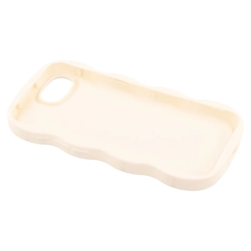 For iPhone 16e Case TPU Protective Phone Cover Unique Curly Wave Frame - White