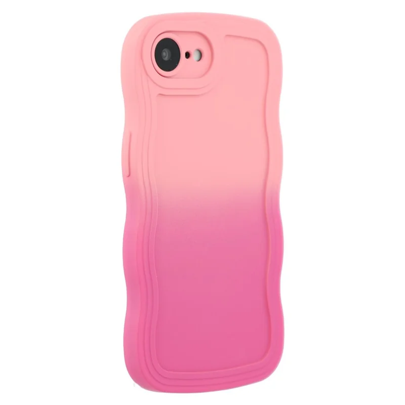 For iPhone 16e Case Gradient Color Rubberized TPU Phone Cover - Pink + Rose
