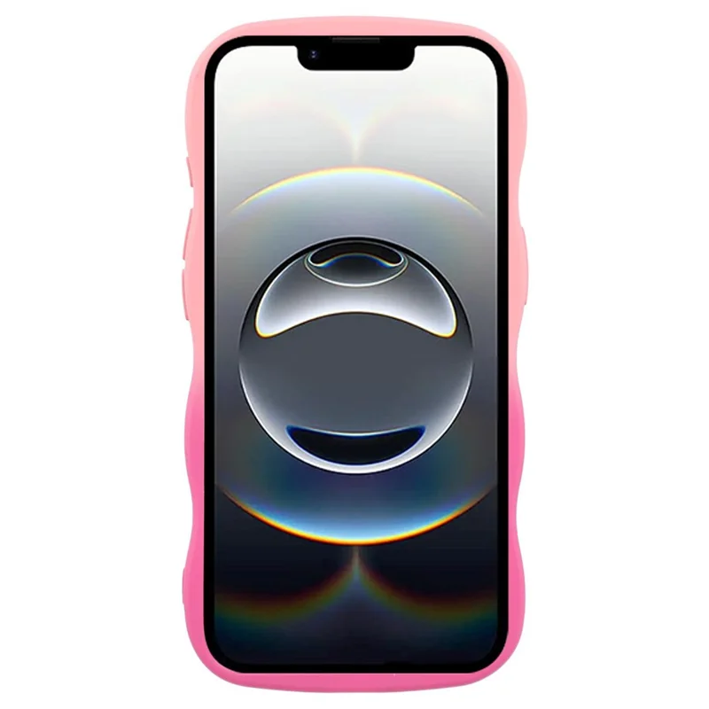 For iPhone 16e Case Gradient Color Rubberized TPU Phone Cover - Pink + Rose