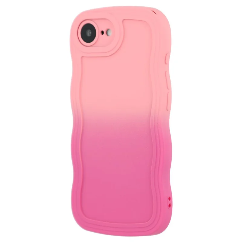 For iPhone 16e Case Gradient Color Rubberized TPU Phone Cover - Pink + Rose