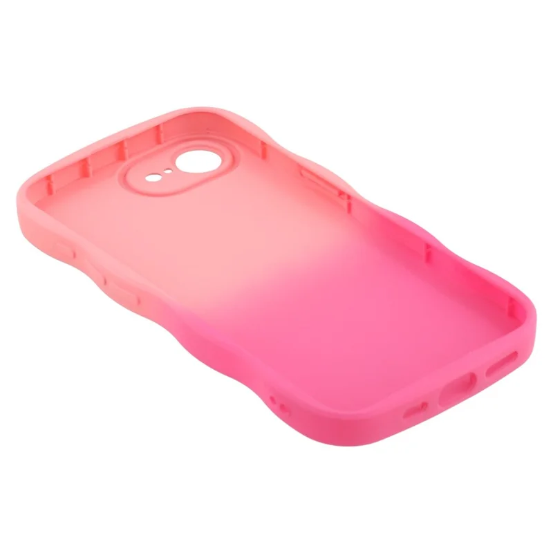 For iPhone 16e Case Gradient Color Rubberized TPU Phone Cover - Pink + Rose