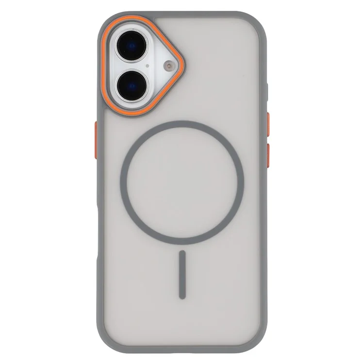 Cover posteriore per iPhone 16 con custodia magnetica, skin touch in TPU + PC - Grigio