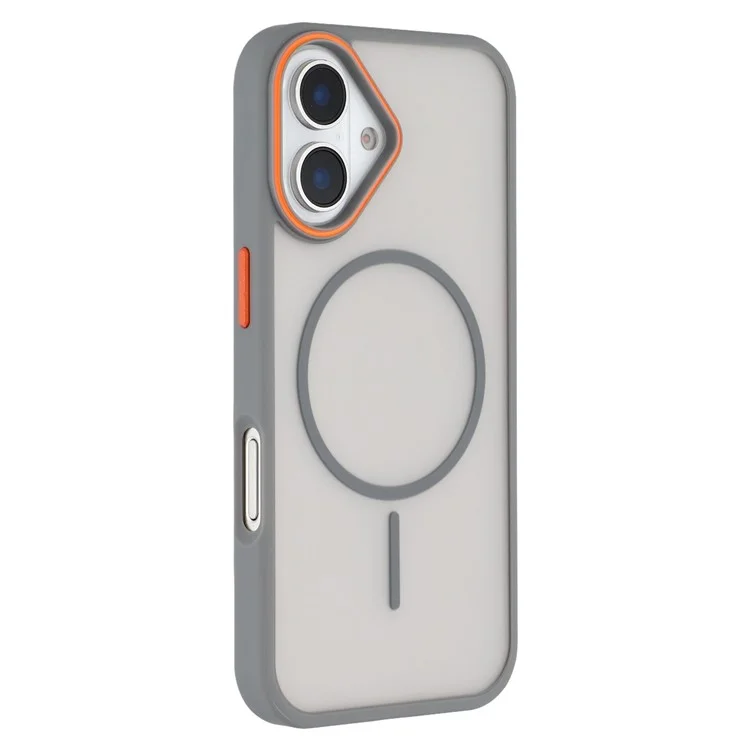 Cover posteriore per iPhone 16 con custodia magnetica, skin touch in TPU + PC - Grigio