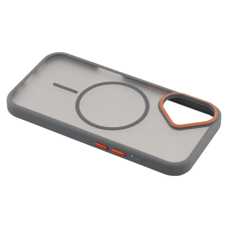 Cover posteriore per iPhone 16 con custodia magnetica, skin touch in TPU + PC - Grigio