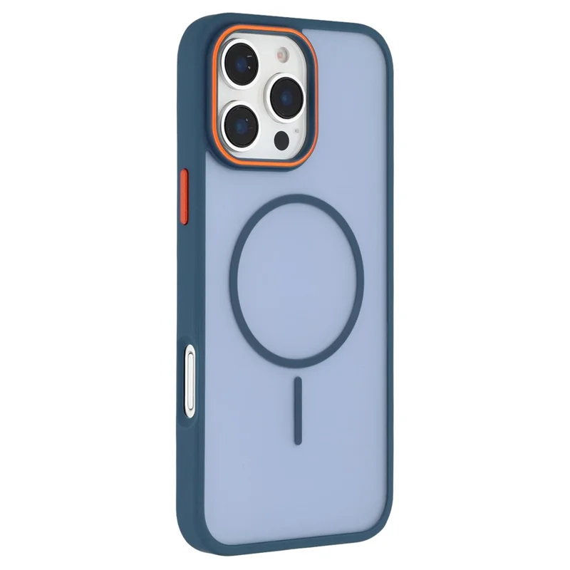 Für iPhone 16 Pro Magnetische Hülle Skin Touch TPU + PC Handyrückseite - Blau