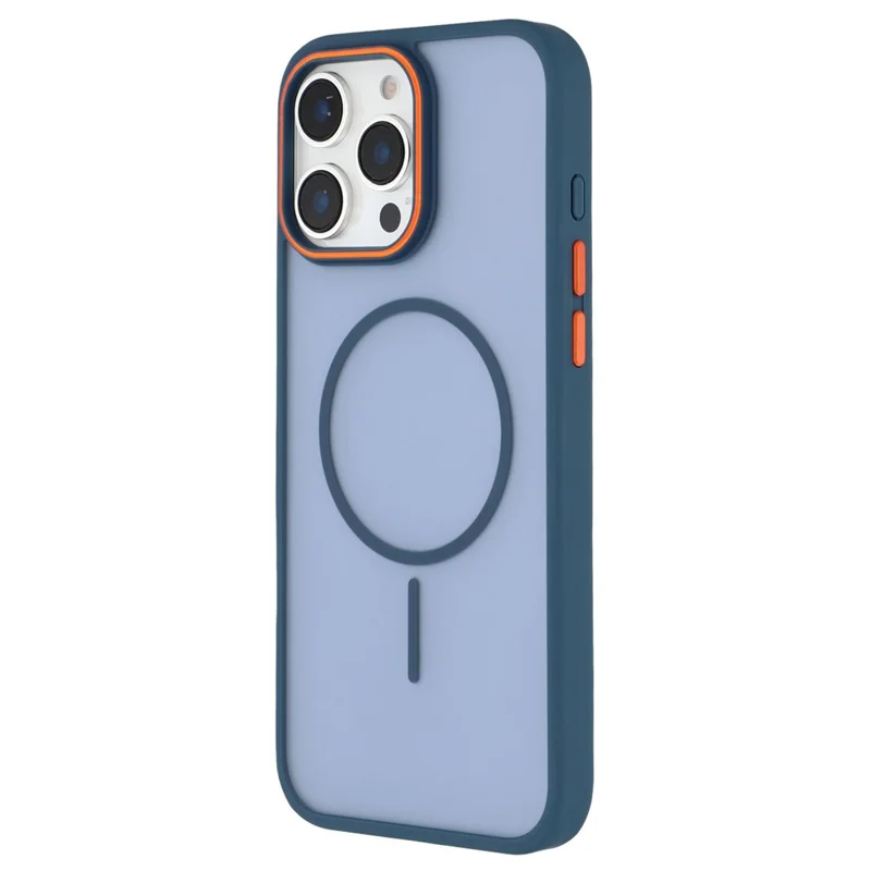 Für iPhone 16 Pro Magnetische Hülle Skin Touch TPU + PC Handyrückseite - Blau