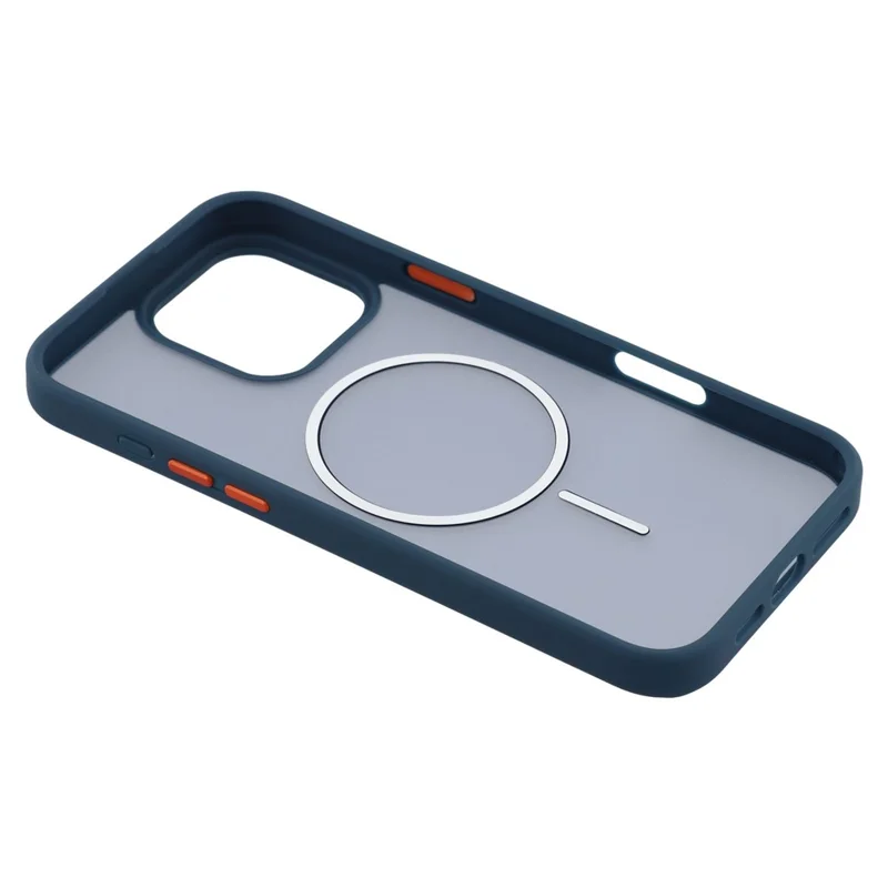 Für iPhone 16 Pro Magnetische Hülle Skin Touch TPU + PC Handyrückseite - Blau