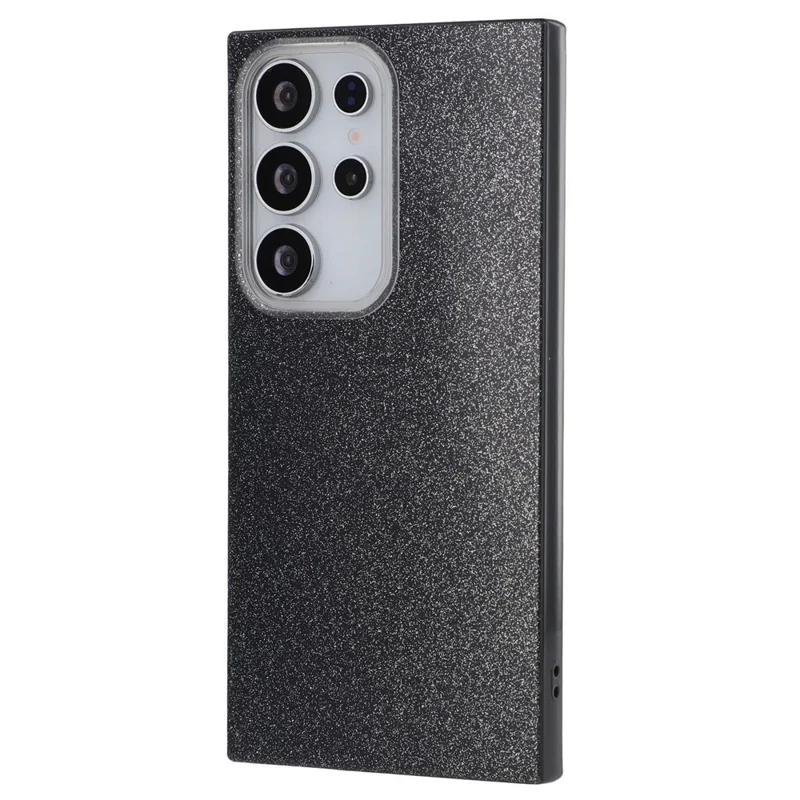 For Samsung Galaxy S23 Ultra Case IMD Glitter TPU Phone Cover Large Camera Cutout - Black